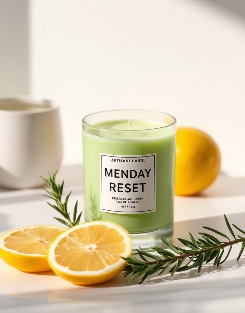 Vela artesanal Monday Reset